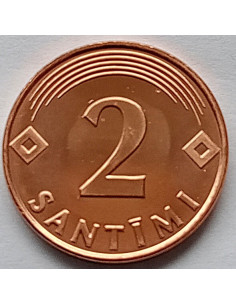 Moneta Łotwa 2 Santimi 1992