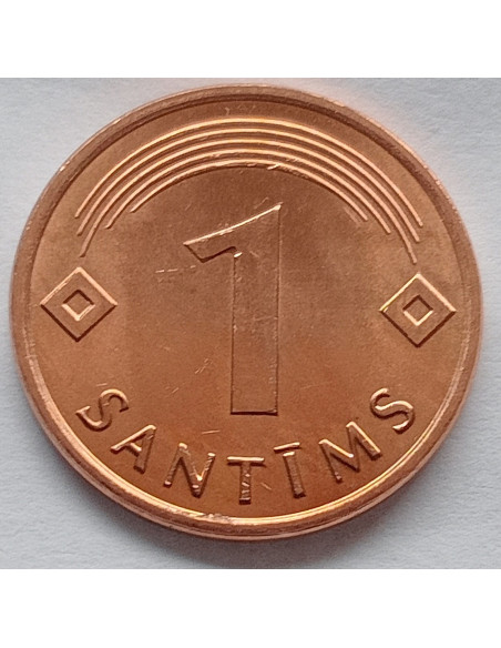 Moneta Łotwa 1 Santim 1992