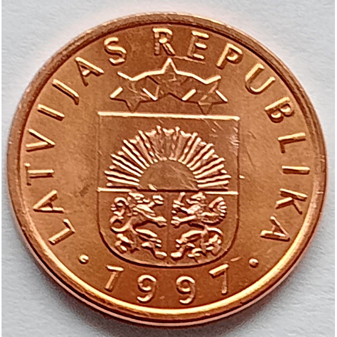 Moneta Łotwa 1 Santim 1992