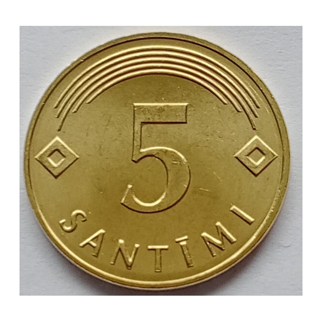 Moneta Łotwa 5 Santimi 1992