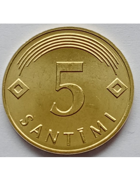 Moneta Łotwa 5 Santimi 1992