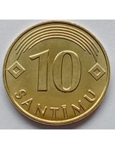 Moneta Łotwa 10 Santimi 1992