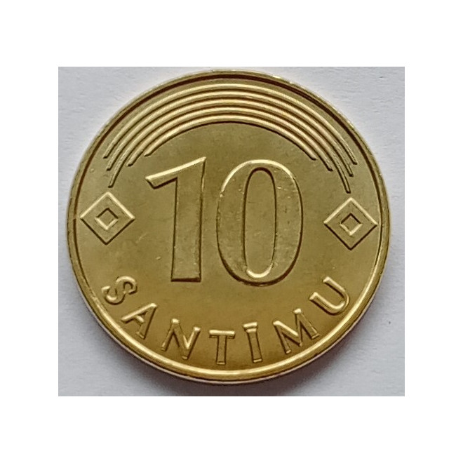 Moneta Łotwa 10 Santimi 1992