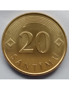 Moneta Łotwa 20 Santimi 1992