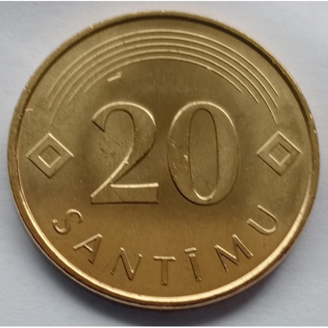 Moneta Łotwa 20 Santimi 1992