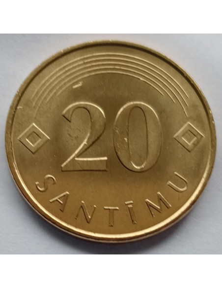 Moneta Łotwa 20 Santimi 1992