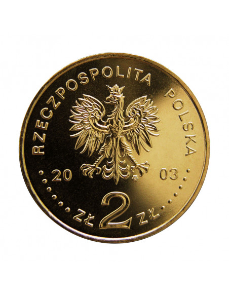 Rewers monety 2 zł 2003 150lecie narodzin przemysłu naftowego i gazowniczego