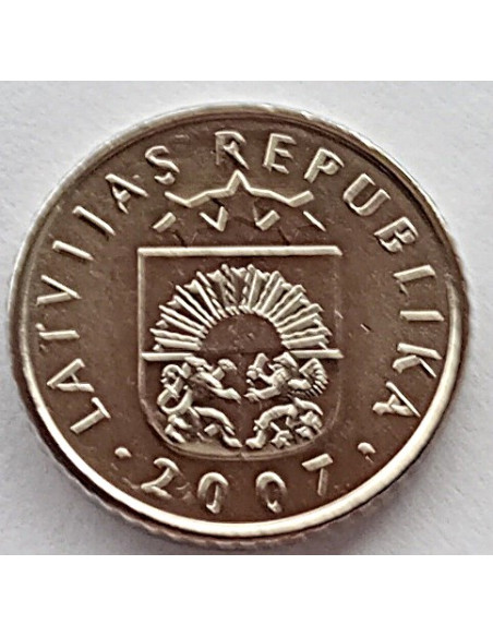 Moneta Łotwa 1 Łat 2010 Podkowa (w górę)