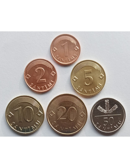Moneta Łotwa Różne euro (zestaw) 2014