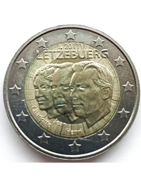 Moneta Luksemburg 2 euro 2011 50 rocznica nadania przez Wielką Księżną Szarlottę jej synowi Janowi tytułu oficjalnego reprezenta