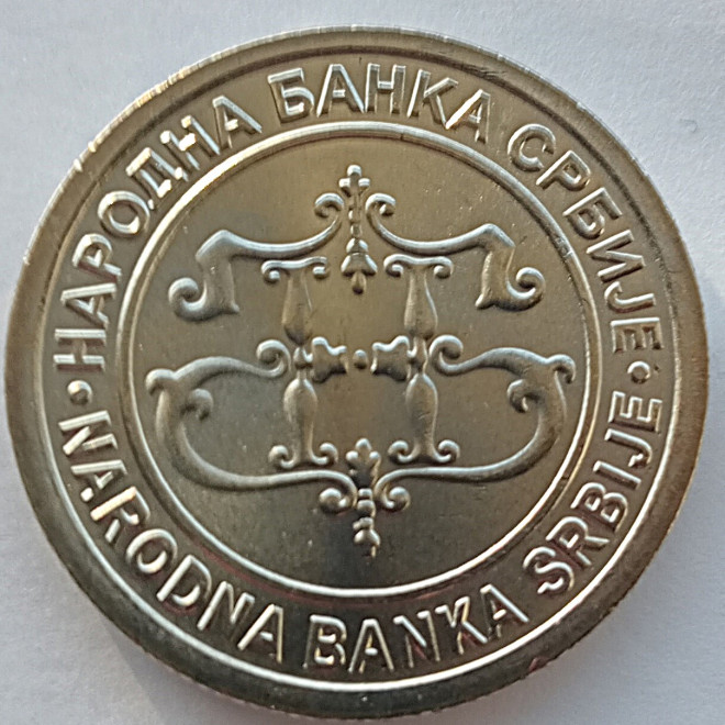 Rewers monety Serbia 5 Dinarów 2003