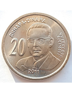 Moneta Serbia 20 Dinar 2011 Ivo Andrić