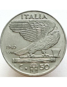 Awers monety Włochy 50 Centesimi 1940 magnetyczna 2