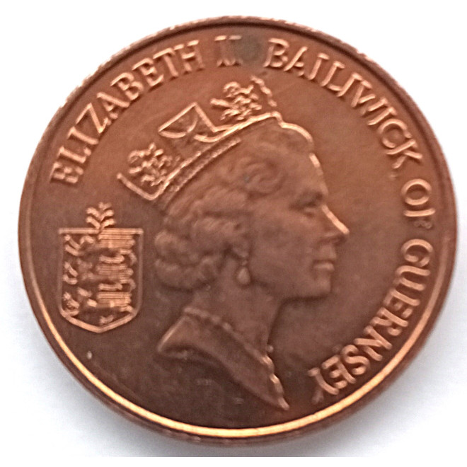 Moneta Guernsey 1 Pens 1986  (krab z Guernsey)