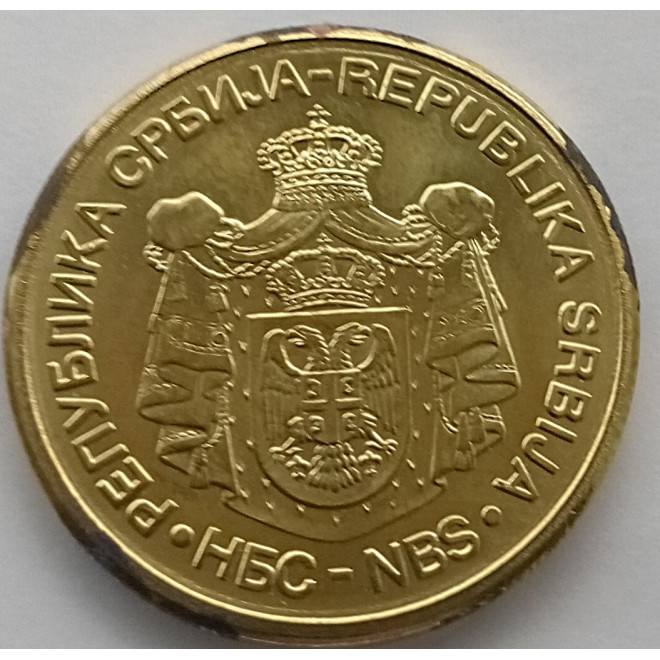 Rewers monety Serbia 5 Dinar 2010