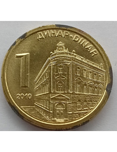 Awers monety Serbia 1 Dinar 2010 magnetyczna