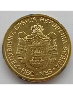 Awers monety Serbia 1 Dinar 2010 magnetyczna 2