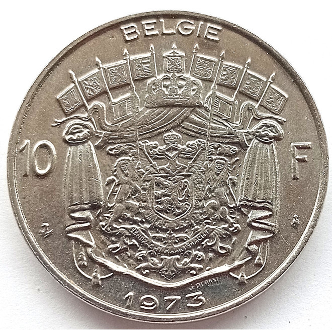 Moneta Belgia 10 Franków 1972