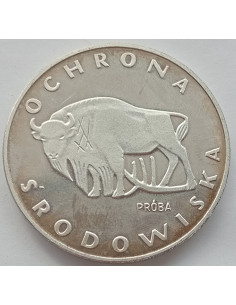 Moneta 100 Złotych 1977 Ochrona środowiska - Żubr