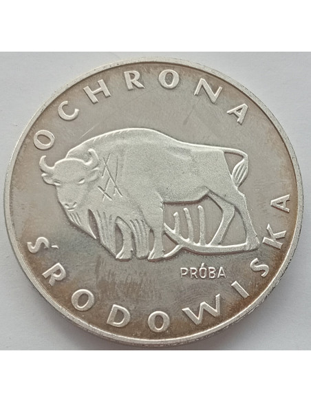 Moneta 100 Złotych 1977 Ochrona środowiska - Żubr