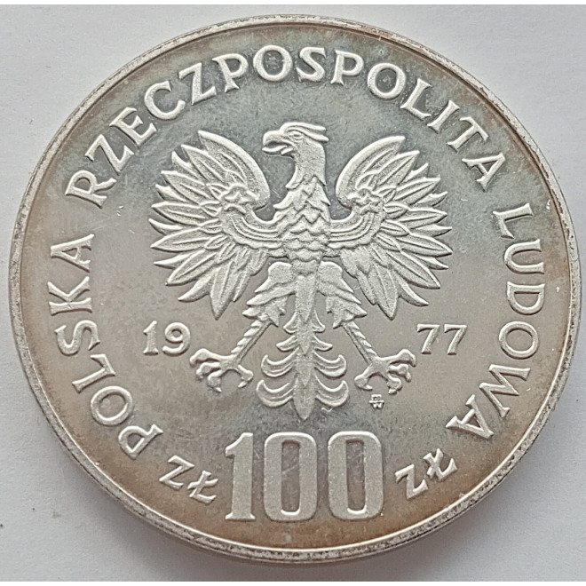 Moneta 100 Złotych 1977 Ochrona środowiska - Żubr