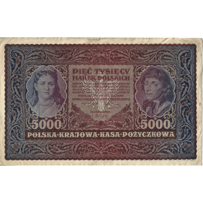 Banknot Polska 5000 Marek polskich 1920 - G
