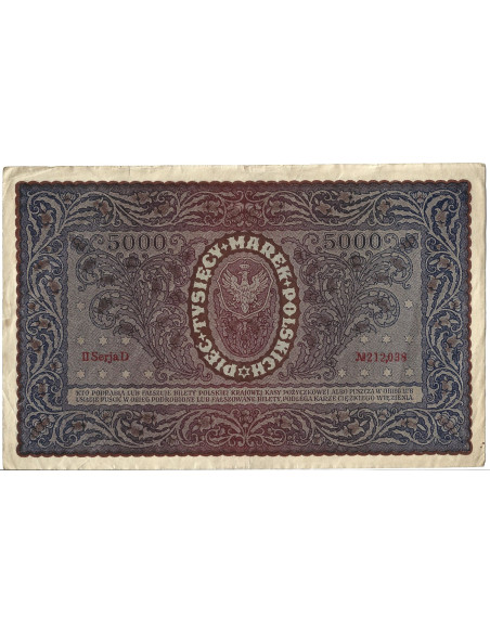 Banknot Polska 5000 Marek polskich 1920 - G