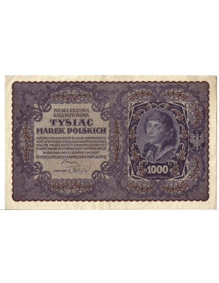 Banknot Polska 1000 Marek polskich 1919 - G
