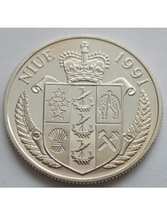 Moneta Niue 10 Dolarów 1991 Igrzyska Olimpijskie 1992 – rzucanie dyskiem 2