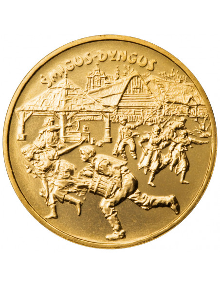 Awers monety 2 zł 2003 Polski rok obrzędowy: ŚmigusDyngus