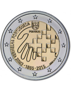 Awers monety Portugalia 2 euro 2015 150lecie Czerwonego Krzyża w Portugalii