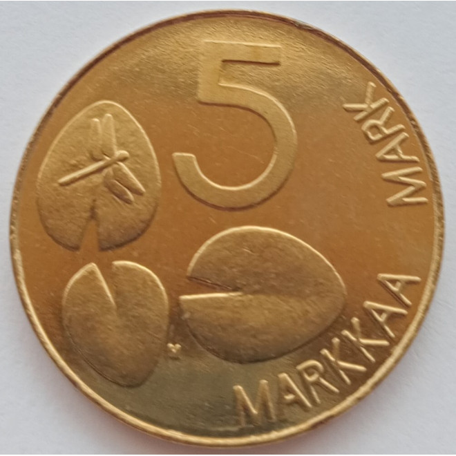 Moneta Finlandia 5 Marka 1993