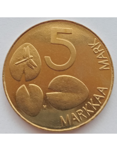 Moneta Finlandia 5 Marka 1993