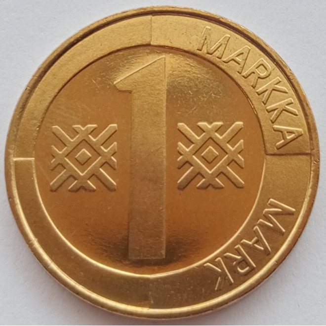 Moneta Finlandia 1 Marka 1993