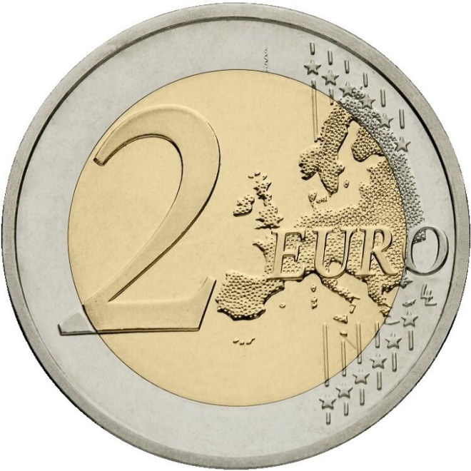 Rewers monety Portugalia 2 euro 2015 30lecie istnienia flagi europejskiej Portugalia