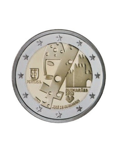 Awers monety 2 euro 2012 Guimarães europejska stolica kultury