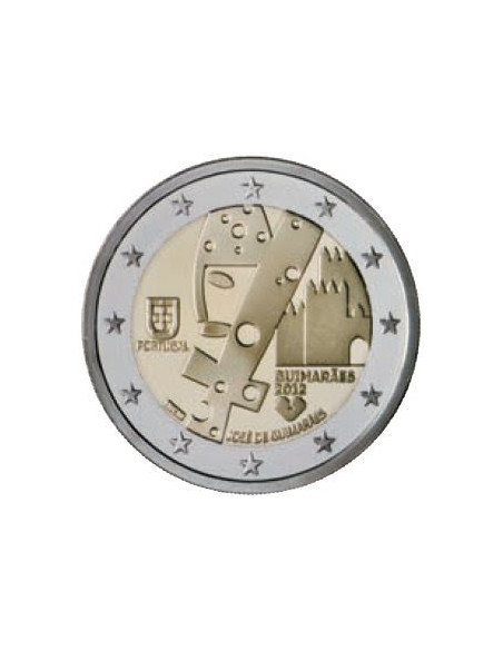 Awers monety Portugalia 2 euro 2012 Guimarães europejska stolica kultury