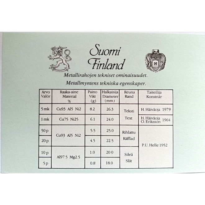 Moneta Finlandia 10 Marek 1993