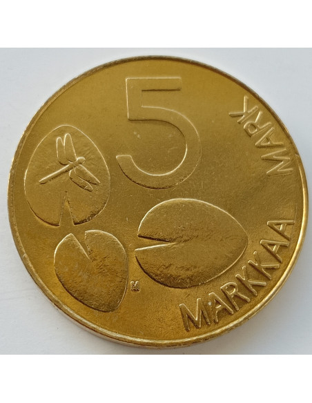 Rewers monety Finlandia 5 Marka1998