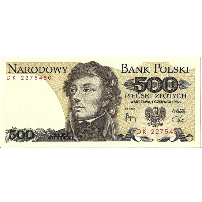 Banknot 500 Złotych 1982 - UNC