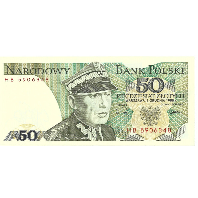 Banknot 50 Złotych 1988 - UNC