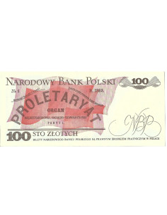 Przód banknotu 100 Złotych 1988 UNC 2
