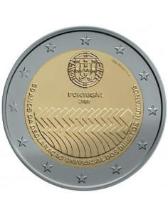 Awers monety Portugalia 2 euro 2008 60lecie powstania Powszechnej Deklaracji Praw Człowieka Portugalia