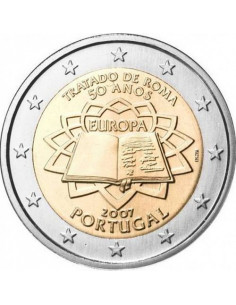 Awers monety Portugalia 2 euro 2007 50lecie Traktatu Rzymskiego Portugalia