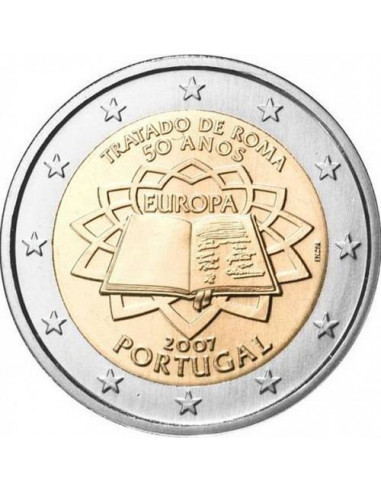 Awers monety Portugalia 2 euro 2007 50lecie Traktatu Rzymskiego Portugalia