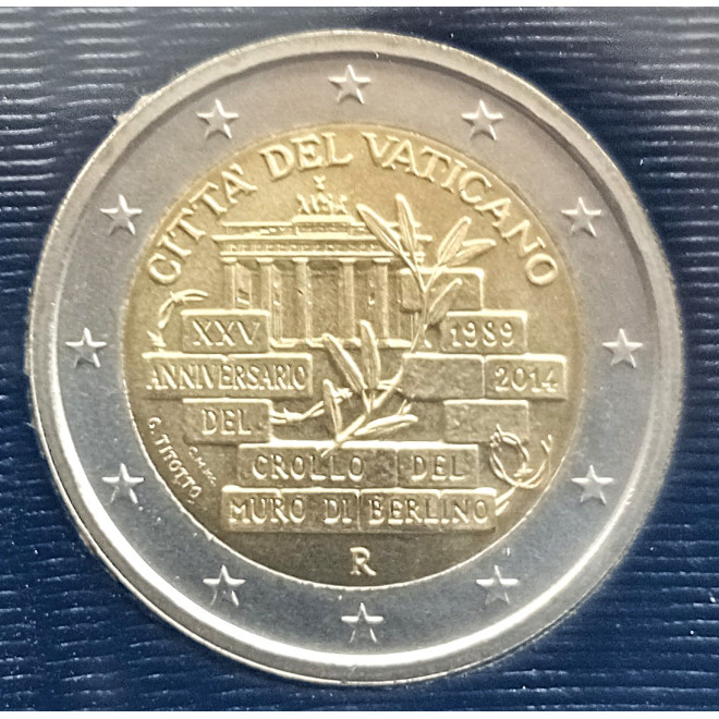 Moneta Watykan 2 euro 2014 25 rocznica Upadku Muru Berlińskiego (Watykan)