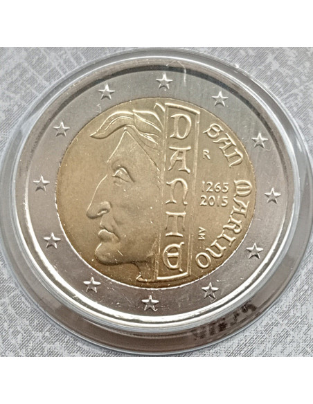 Moneta San Marino 2 euro 2015 750 rocznica urodzin Dantego Alighieri