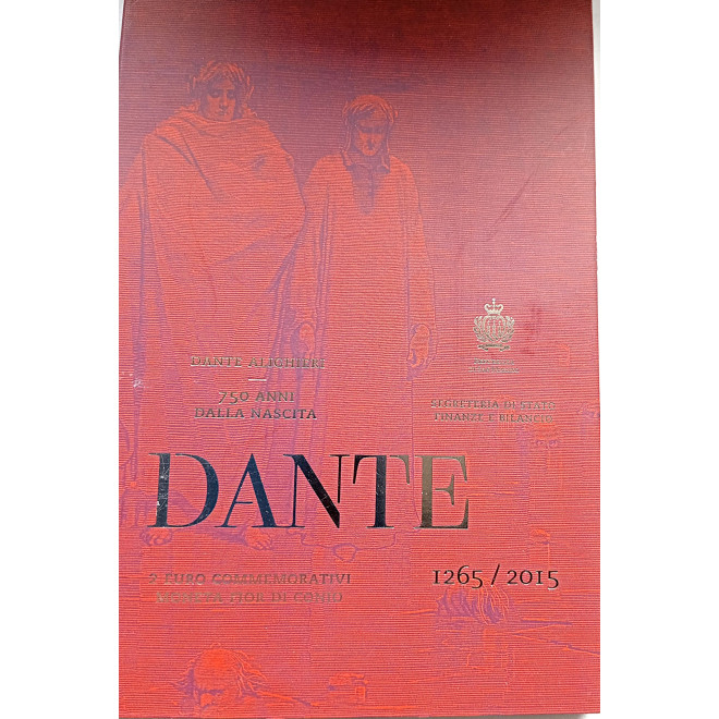 Moneta San Marino 2 euro 2015 750 rocznica urodzin Dantego Alighieri