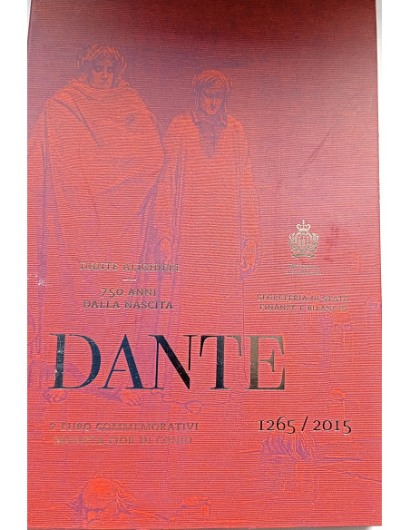 Moneta San Marino 2 euro 2015 750 rocznica urodzin Dantego Alighieri
