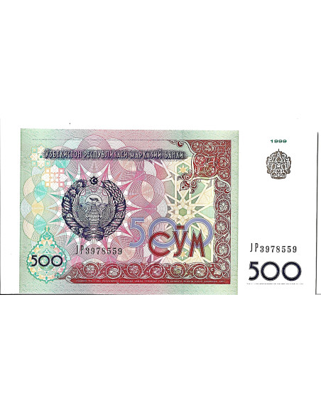 Banknot Uzbekistan 500 Som 1999 - UNC